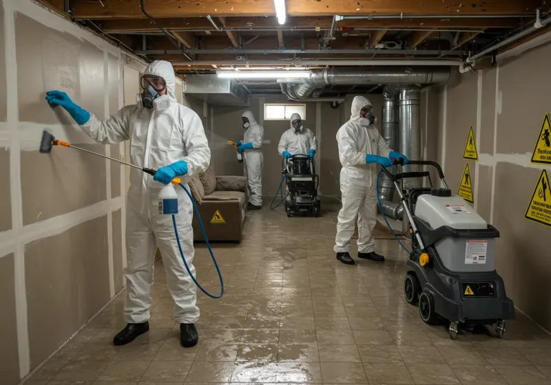 Basement Moisture Removal and Structural Drying process in Level Plains, AL